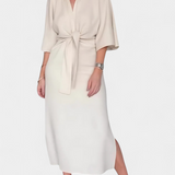 Natalija - Haljina Casual s Prednjim Čvorom i V-Izrezom