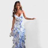 Mirjana - Duga cvjetna haljina s volanima