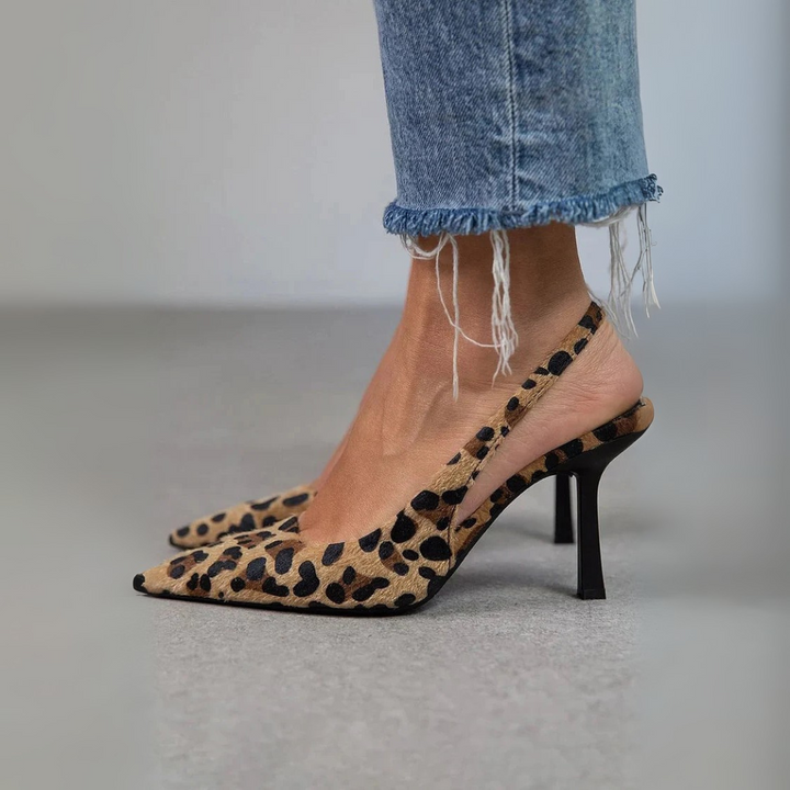 Ana - Elegantne cipele na visoku petu s uzorkom leoparda