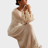 Adela - Pletena haljina s volanima i vezicom