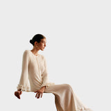 Adela - Pletena haljina s volanima i vezicom