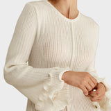 Adela - Pletena haljina s volanima i vezicom