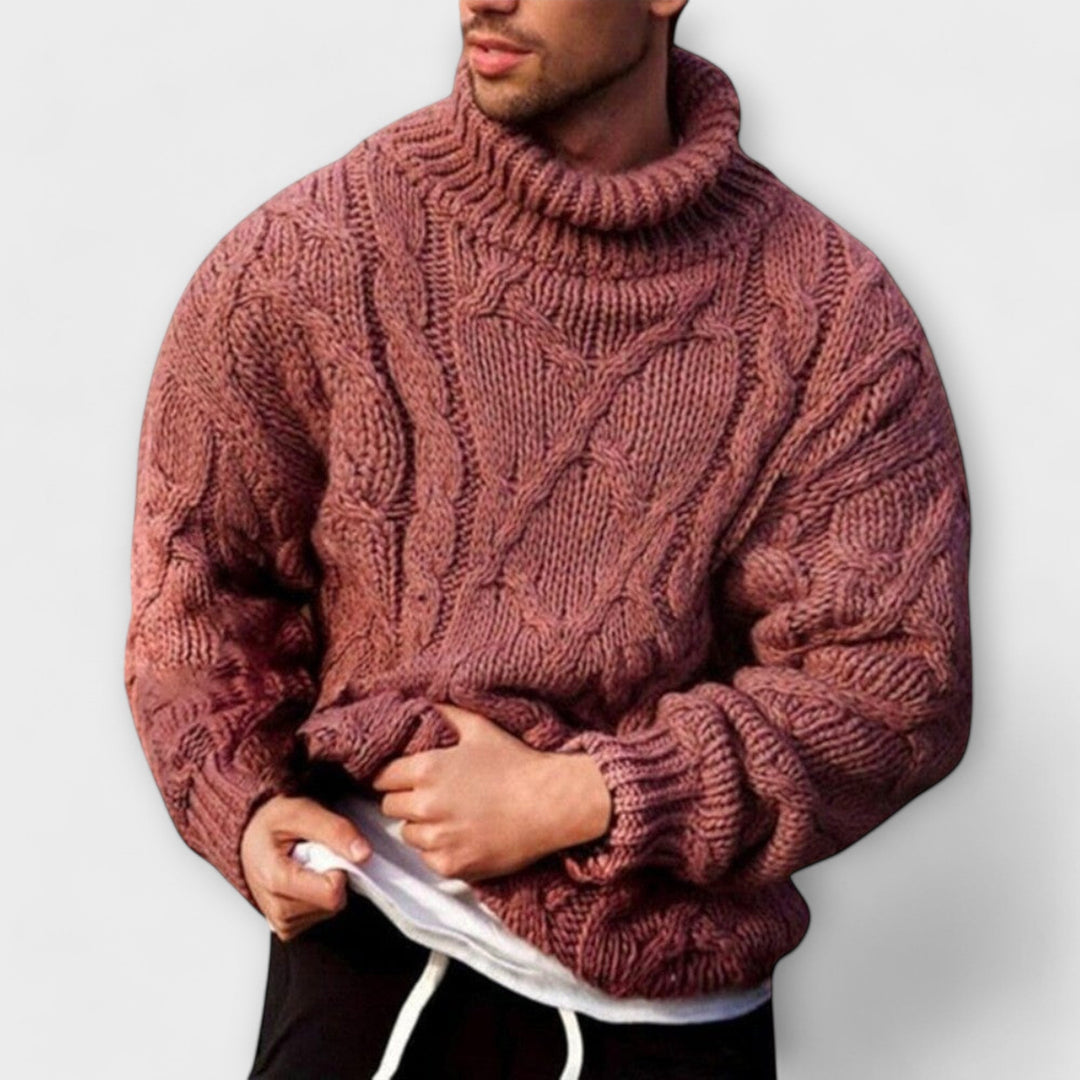 Leandro - Duboki pleteni s rol kapuljačom