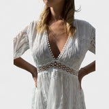 Marinka - Dugačka Boho Čipkasta Haljina