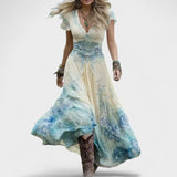 Jasmina - Cvjetna haljina prilagođena i lepršava