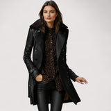 Valentina – Elegantni Kožni Kaput 3/4 Dužine