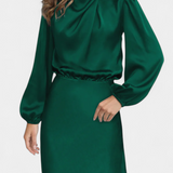 Marija Maxi Haljina s Visokim Ovratnikom i Cvjetnim Detaljima