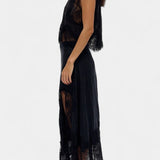 Nada Midi Suknja s Čipkastim Detaljima i Asimetričnom Porubom