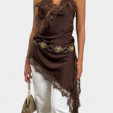 Katarina Mini Haljina s Naramenicama i Čipkom