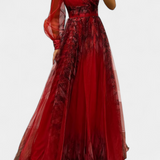 Natalija Maxi Haljina od Chiffona s Otkritim Ramenom i Voluminousom Ruzom