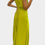 Emilija Maxi Haljina s Plisiranjem i Bočnim Izrezom