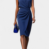 Maša Midi Haljina s Dugim Rukavima i Okruglim Izrezom