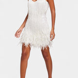 Mirjana Mini Haljina s Perjem