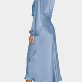 Marija Maxi Haljina s Visokim Ovratnikom i Cvjetnim Detaljima