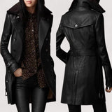 Valentina – Elegantni Kožni Kaput 3/4 Dužine