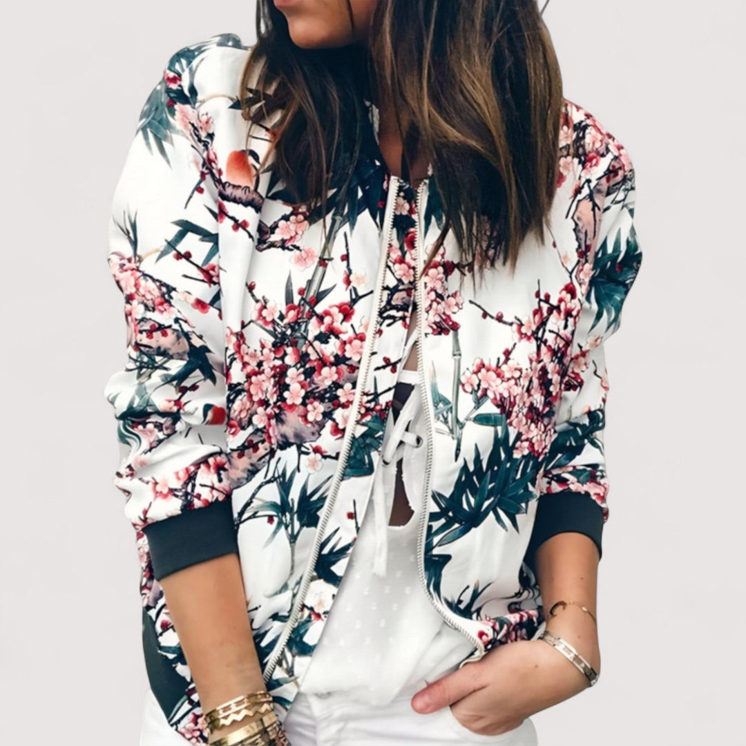 Lidia - Stilizirana bomber jakna s cvjetnim uzorkom