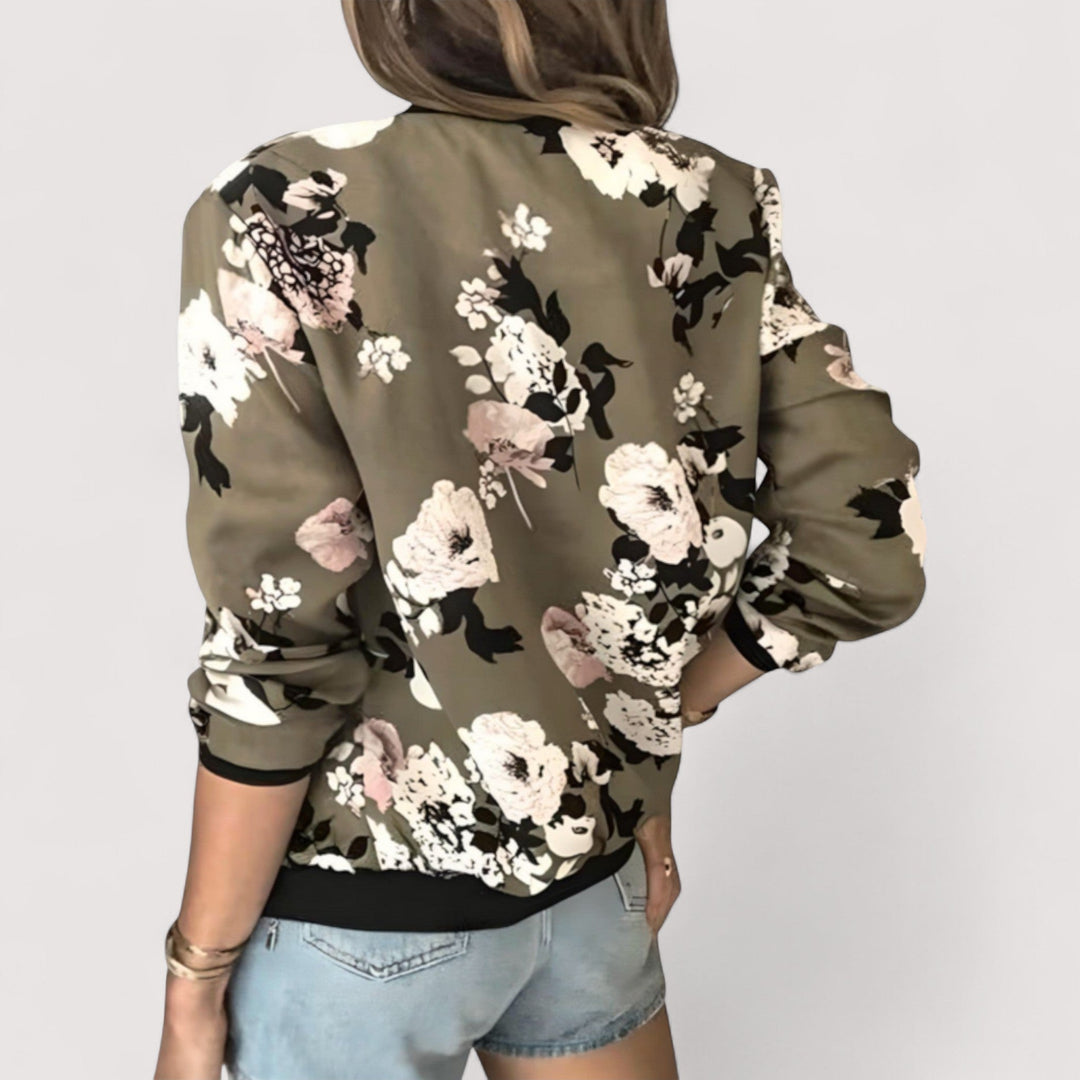 Lidia - Stilizirana bomber jakna s cvjetnim uzorkom