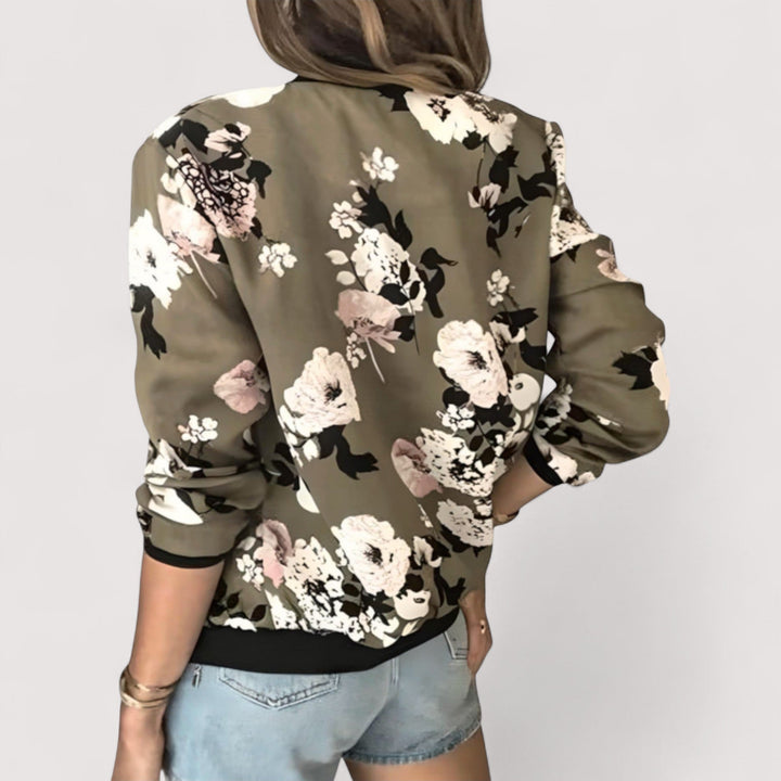 Lidia - Stilizirana bomber jakna s cvjetnim uzorkom