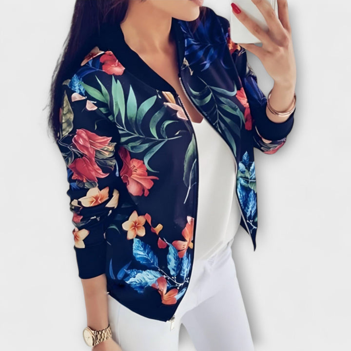 Lidia - Stilizirana bomber jakna s cvjetnim uzorkom