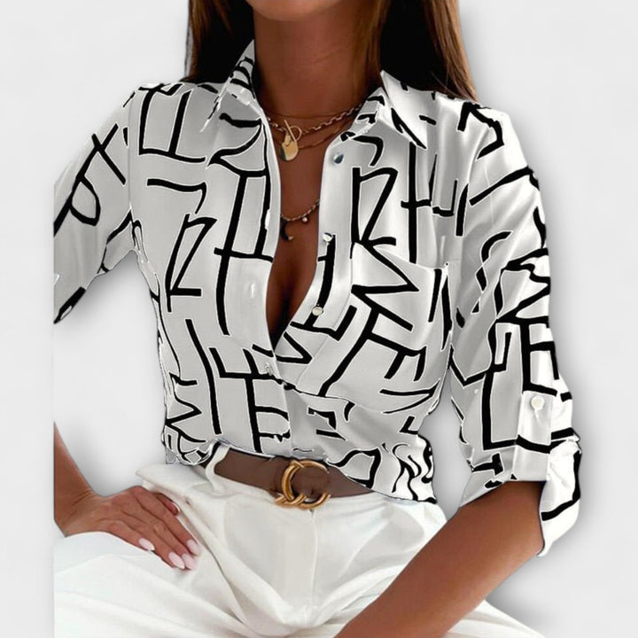 Camila – Sofisticirana Geometrijska Bluza